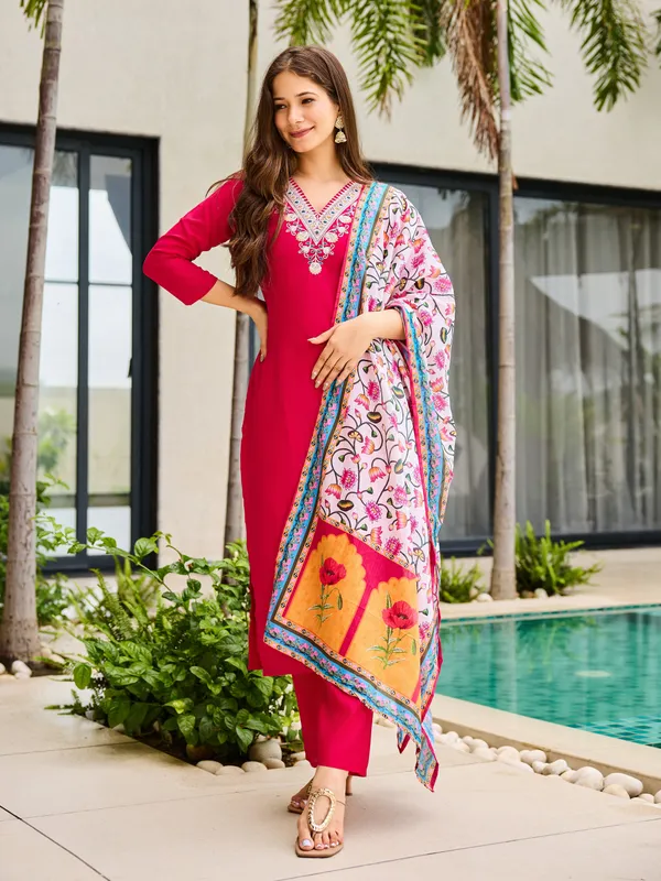 Rani_Rayon_Embroidered_Kurta_Set_With_Silk_Chiffon_Dupatta_For_Women