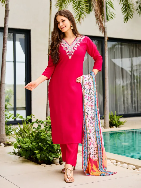 Rani_Rayon_Embroidered_Kurta_Set_With_Silk_Chiffon_Dupatta_For_Women