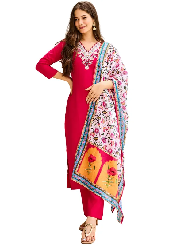 Rani_Rayon_Embroidered_Kurta_Set_With_Silk_Chiffon_Dupatta_For_Women