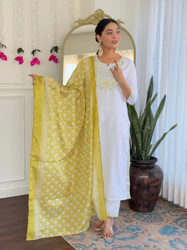 White_Viscose_Embroidered_Kurta_Set_With_Taby_Dupatta_For_Women