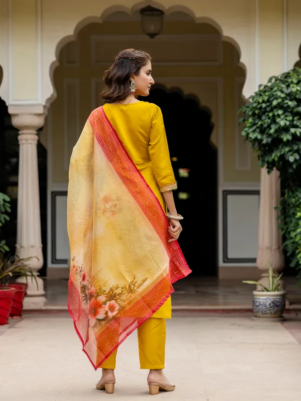 Mustard_Rayon_Embroidered_Kurta_Set_With_Taby_Dupatta_For_Women