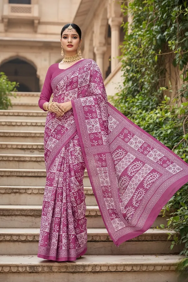 Purple_Cotton_Printed_Saree_For_Women