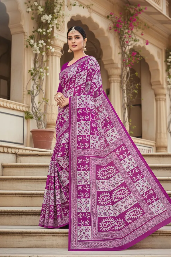 Magenta_Cotton_Printed_Saree_For_Women