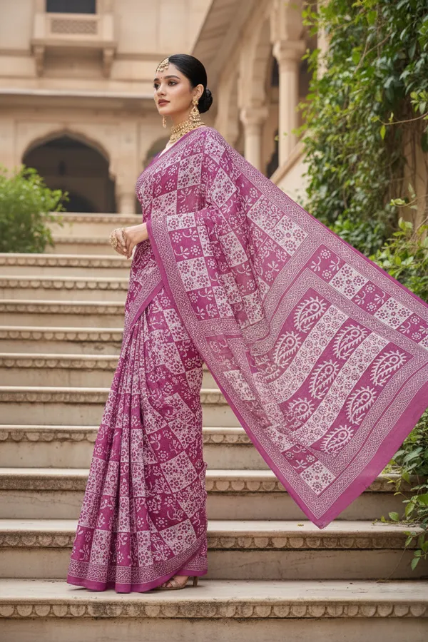 Purple_Cotton_Printed_Saree_For_Women