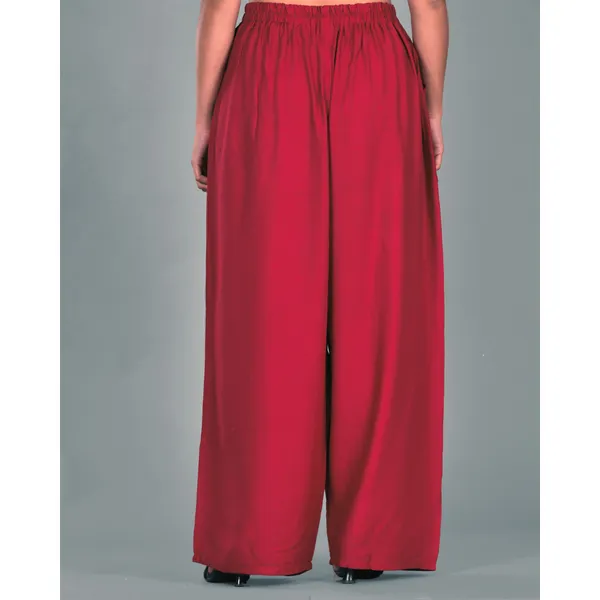 Maroon_Rayon_Palazzo_Pant_For_Women