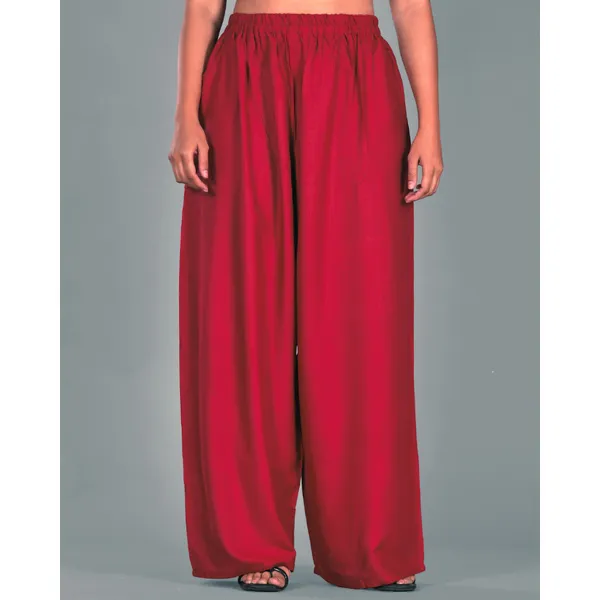 Maroon_Rayon_Palazzo_Pant_For_Women