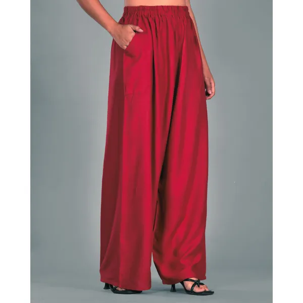 Maroon_Rayon_Palazzo_Pant_For_Women