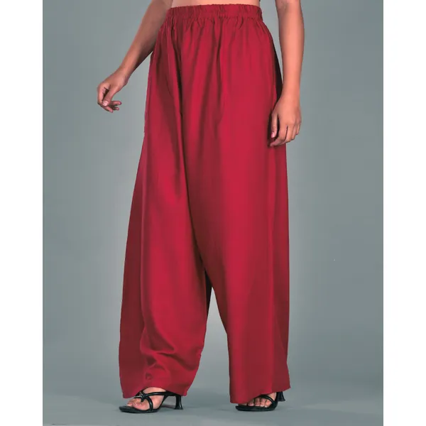 Maroon_Rayon_Palazzo_Pant_For_Women
