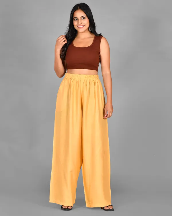 Cream_Rayon_Palazzo_Pant_For_Women