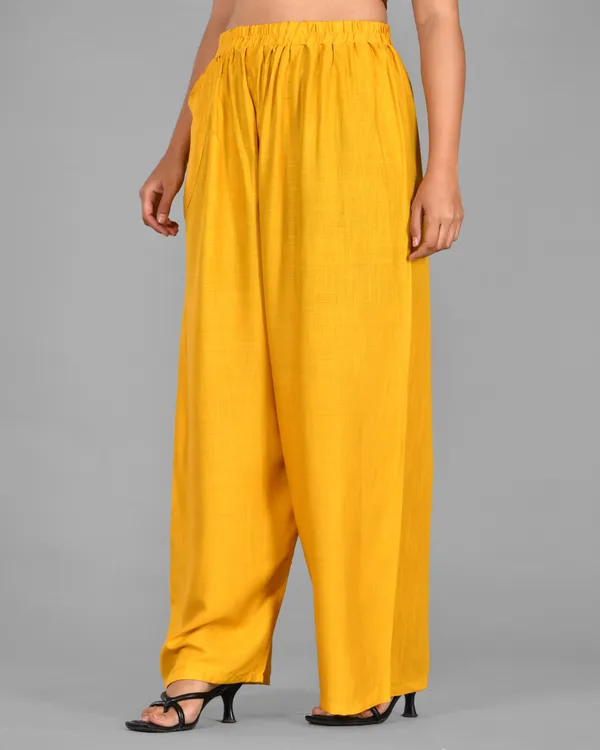 Mustard_Rayon_Palazzo_Pant_For_Women