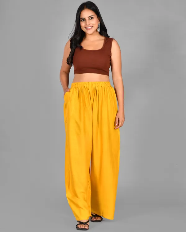 Mustard_Rayon_Palazzo_Pant_For_Women