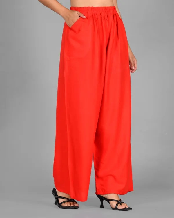 Red_Rayon_Palazzo_Pant_For_Women
