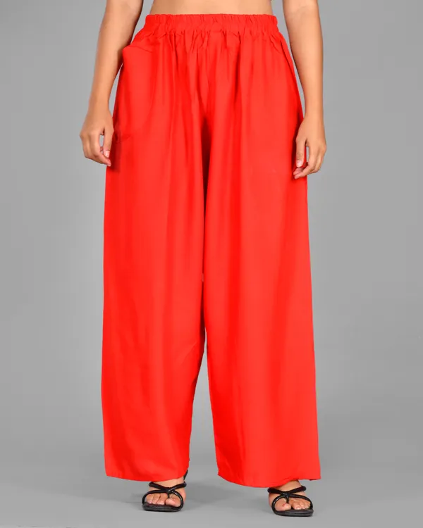 Red_Rayon_Palazzo_Pant_For_Women