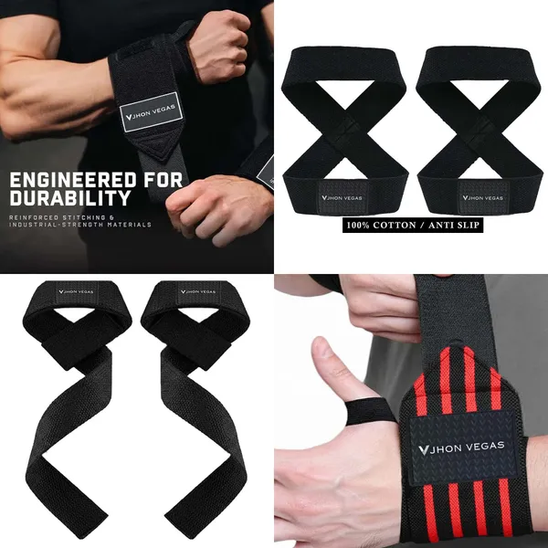 Black_And_Red_Cotton_Arm_Support_For_Men_And_Women(Set_of_4)