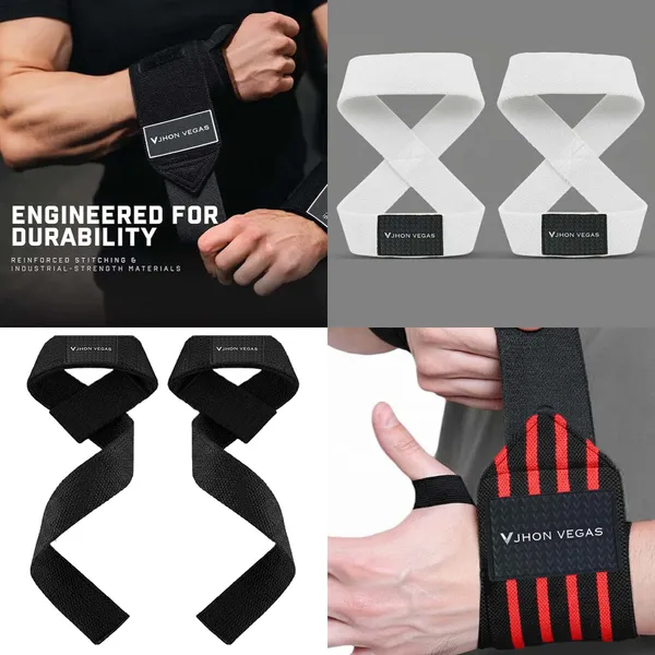White_And_Black_Cotton_Arm_Support_For_Men_And_Women(Set_Of_4)