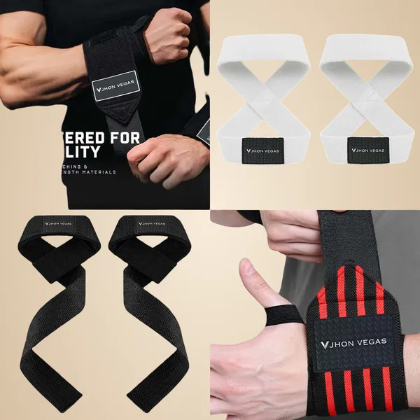 White_And_Black_Cotton_Arm_Support_For_Men_And_Women(Set_Of_4)