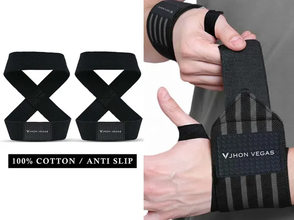Black_And_Grey_Cotton_Arm_Support_For_Men_And_Women(Set_Of_2)