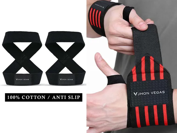 Black_And_Red_Cotton_Arm_Support_For_Men_And_Women(Set_Of_2)