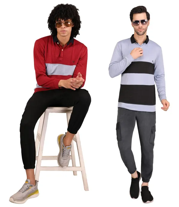 Black_And_Dark_Grey_Twill_Lycra_Cargo_Track_Pants_For_Unisex_(Combo_Pack)