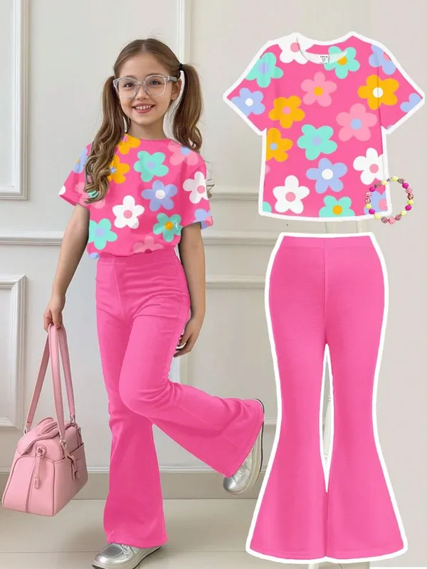 Pink_Short_Sleeved_Top_With_Floral_Print_Fla_Trousers