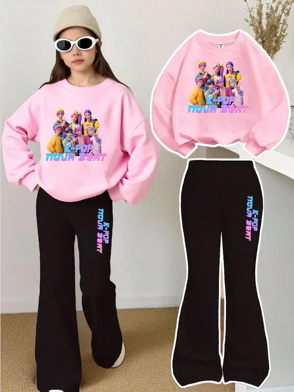 Black_&_Pink_Kids_Girl_Long_Sleeve_Pink_Sweatshirt_And_Simple_Bottom