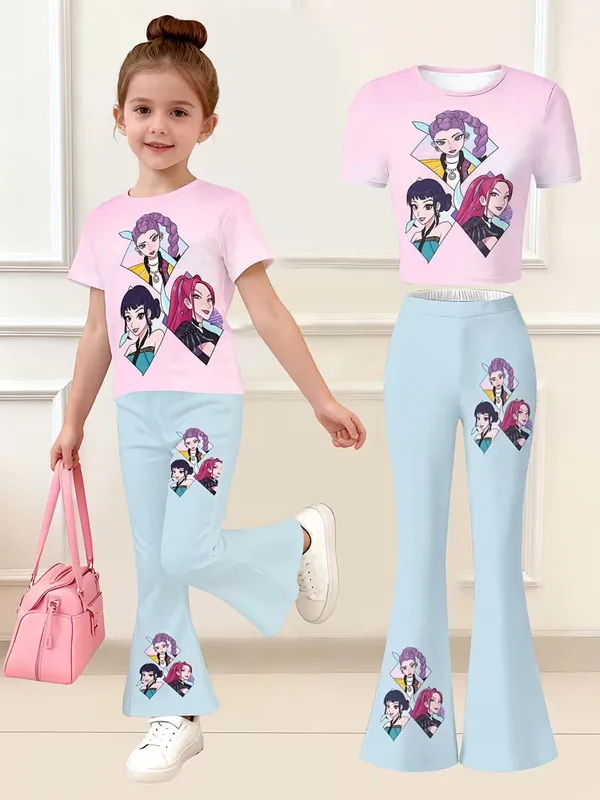 Pink_Light_Pink_T_Shirt_And_Bottom_Pants_For_Girl