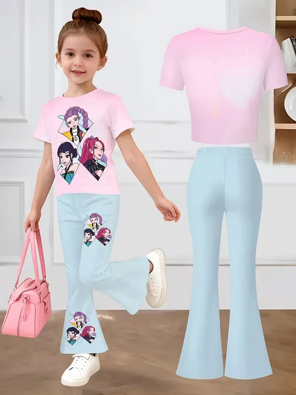 Pink_Light_Pink_T_Shirt_And_Bottom_Pants_For_Girl