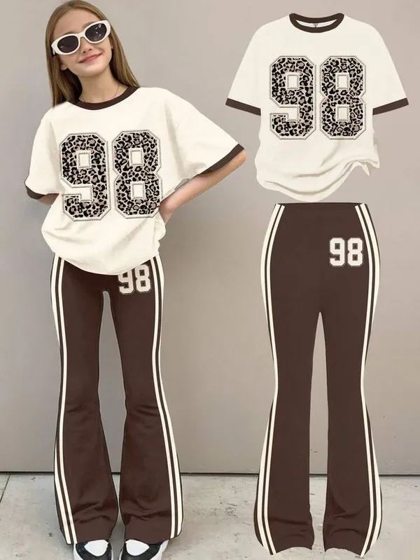 Multicolor_Minimal_Letter_Graphic_Loose_Fit_Short_Sleeve_T_Shirt_And_Fla_Pants_Set