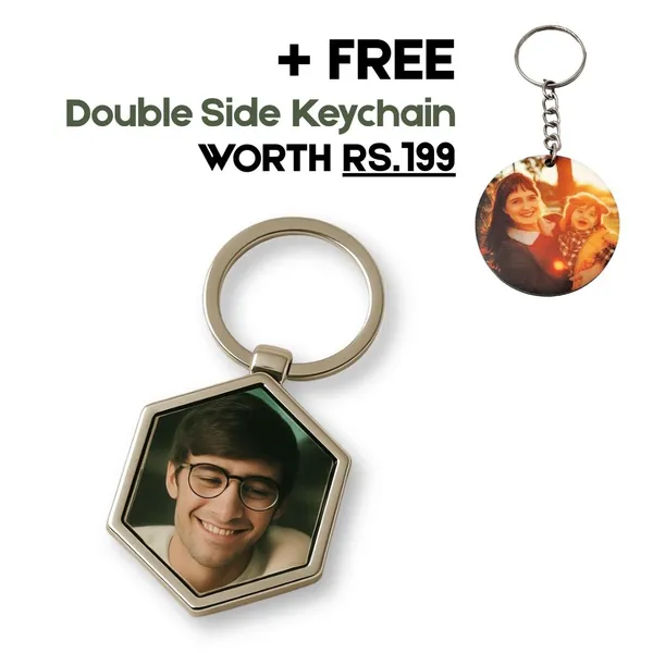 Multicolour_Metal_Customized_Double-Side_Hexagon_Photo_Keychain