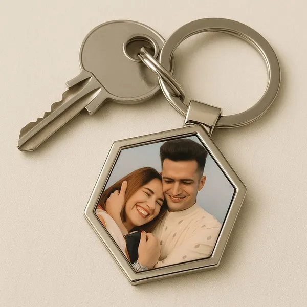 Multicolour_Metal_Customized_Double-Side_Hexagon_Photo_Keychain
