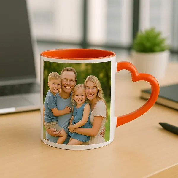 Orange_Ceramic_Customized_Heart_Handle_Photo_Mug