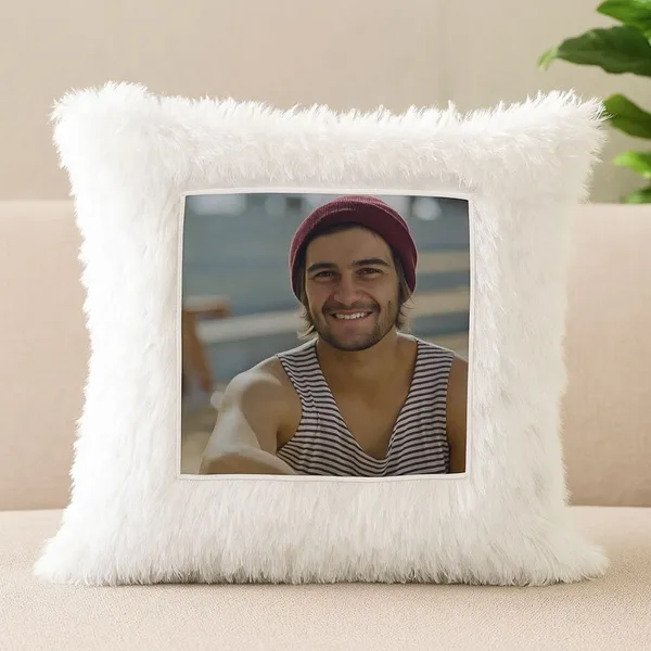 White_Furr_Customized_Square_Photo_Pillow