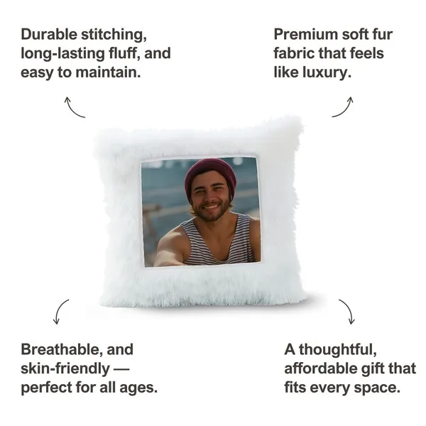 White_Furr_Customized_Square_Photo_Pillow