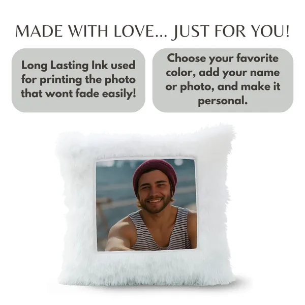 White_Furr_Customized_Square_Photo_Pillow
