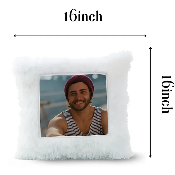 White_Furr_Customized_Square_Photo_Pillow