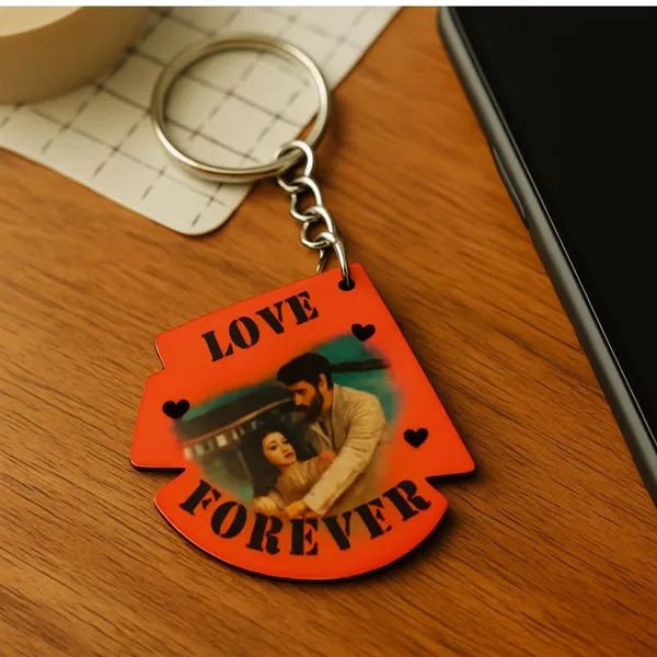 Multicolor_Mdf_Wooden_Customized_Love_Forever_Quote_Photo_Keychain