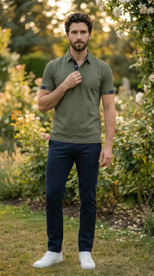Olive_Green_Luxe_Polo_Neck_T-Shirt_For_Men