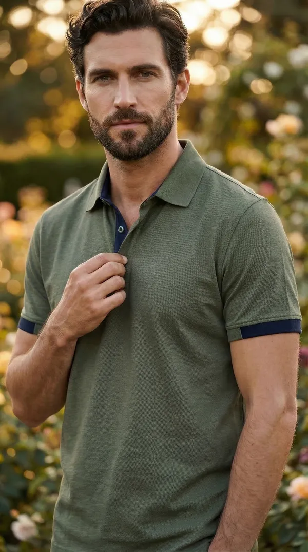 Olive_Green_Luxe_Polo_Neck_T-Shirt_For_Men