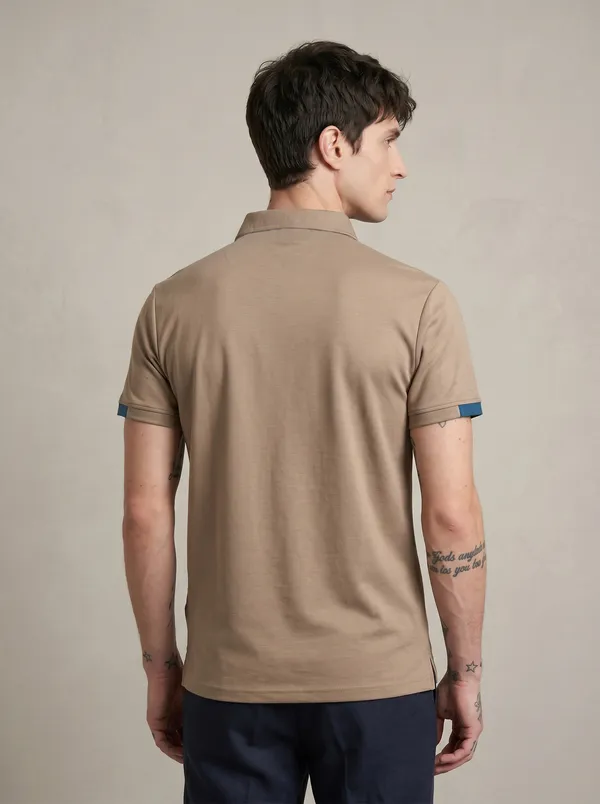 Beige_Luxe_Polo_T-Shirt_For_Men