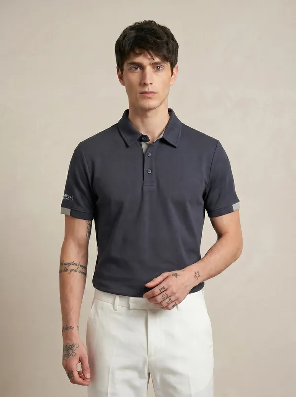Charcoal__Luxe_Polo_T-Shirt_For_Men