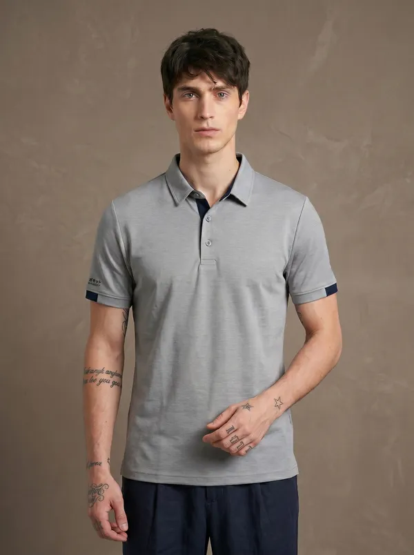 Dolphin_Grey__Luxe_Polo_T-Shirt_For_Men