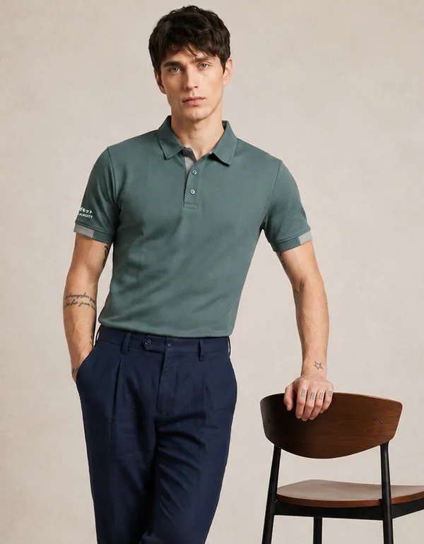 Forest_Green_Luxe_Polo_T-Shirt_For_Men
