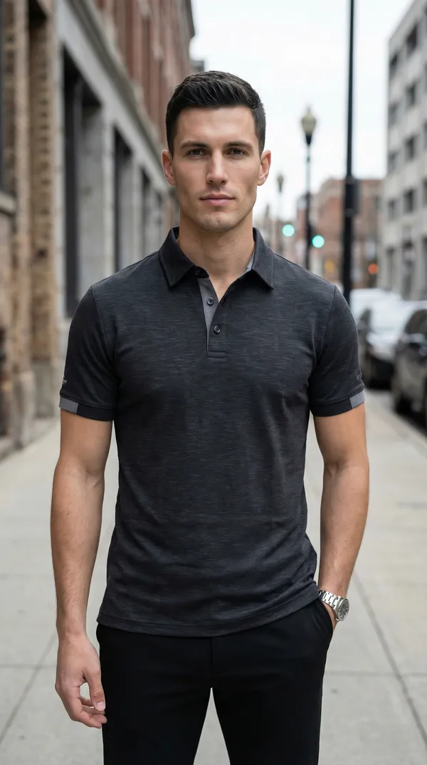 Black_Luxe_Polo_Neck_T-Shirt_For_Men