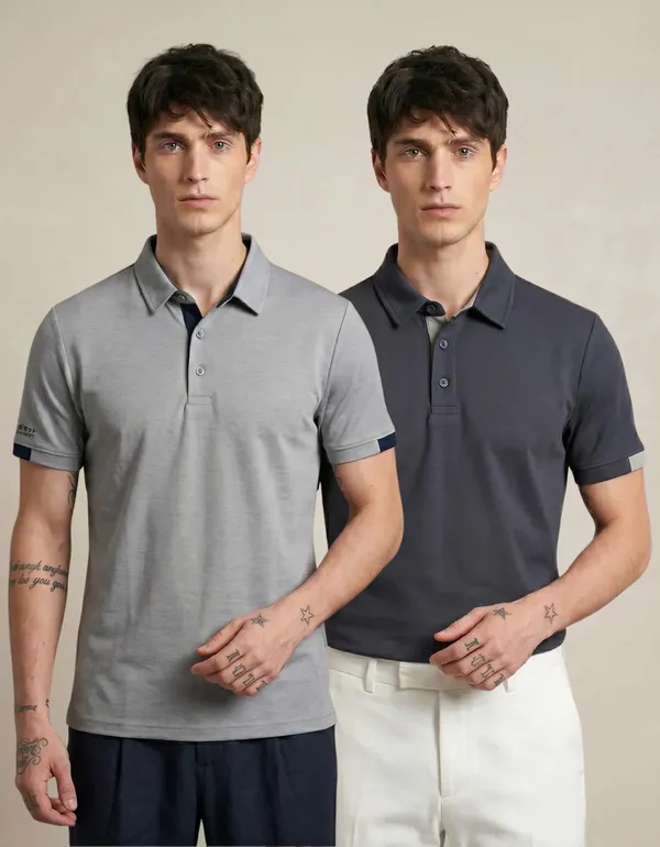 Luxe_Polo_T-Shirt_–_Dolphin_Grey_&_Charcoal_Grey_-_Pack_of_2