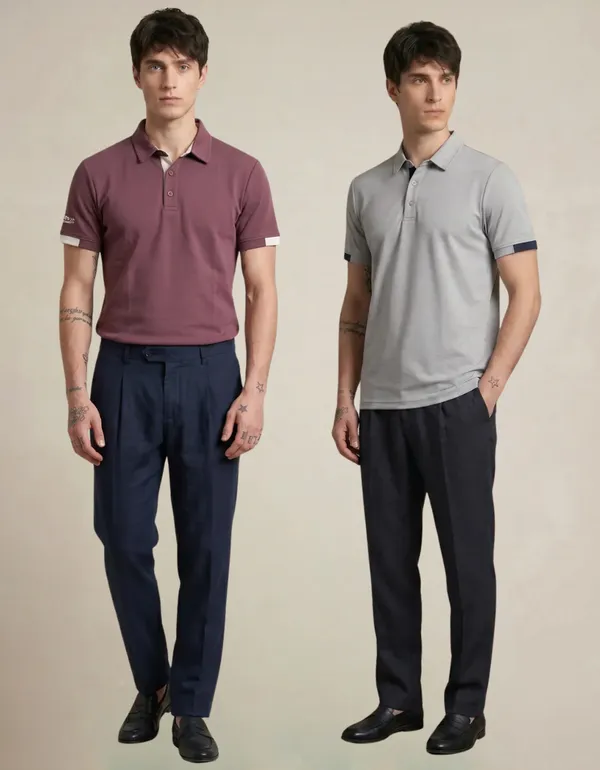 Luxe_Polo_T-Shirt_–_Dolphin_Grey_&_Merlot_Wine_-_Pack_of_2