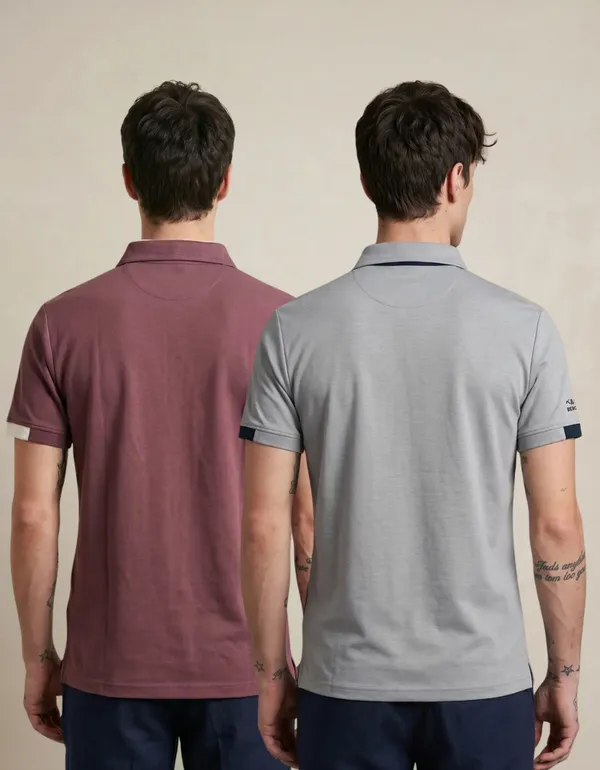 Luxe_Polo_T-Shirt_–_Dolphin_Grey_&_Merlot_Wine_-_Pack_of_2