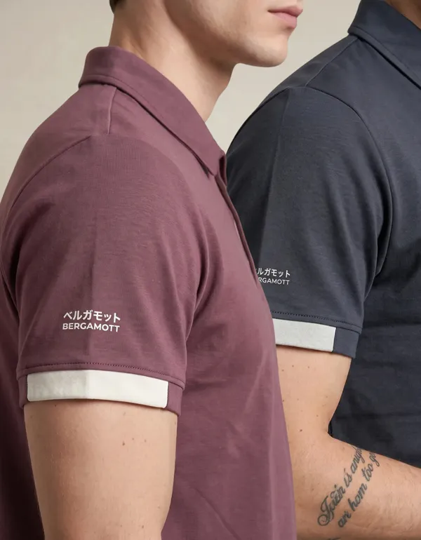 Luxe_Polo_T-Shirt_–_Merlot_Wine_&_Charcoal_Grey_-_Pack_of_2__