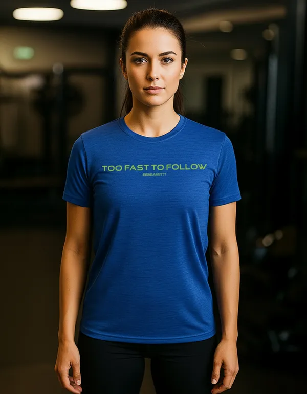 Royal_Blue_100%_Polyester_Aero_Dry_Too_Fast_To_Follow_Activewear_T-Shirt_For_Unisex