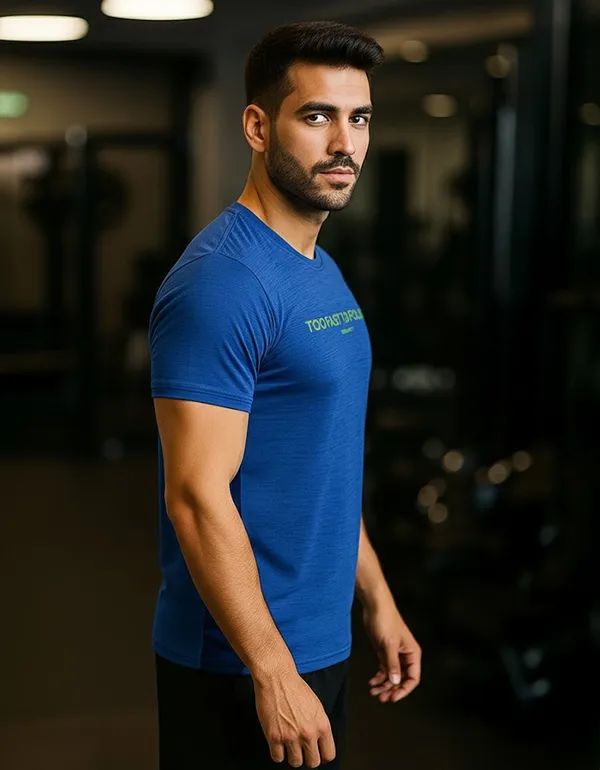 Royal_Blue_100%_Polyester_Aero_Dry_Too_Fast_To_Follow_Activewear_T-Shirt_For_Unisex