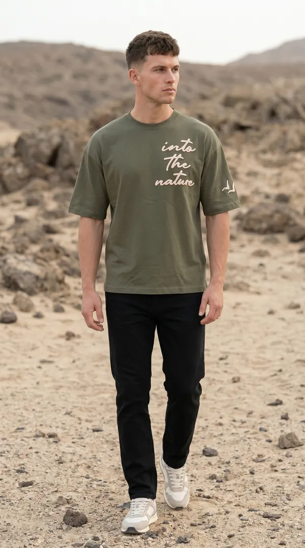 Into_The_Nature_Oversized_Tee_–_Olive_Green_|_Unisex